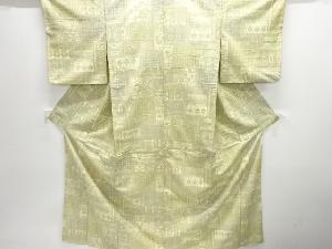 アンティーク　抽象模様手織り紬着物